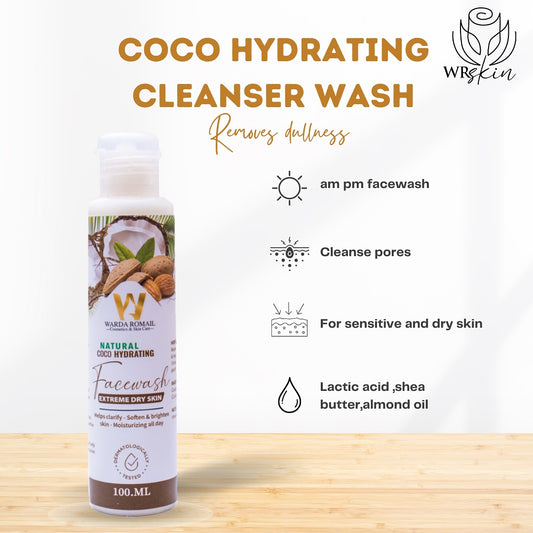 Natural Coco Hydrating Facewash – Deep Moisturizing Cleanser for Extreme Dry Skin (100ml)