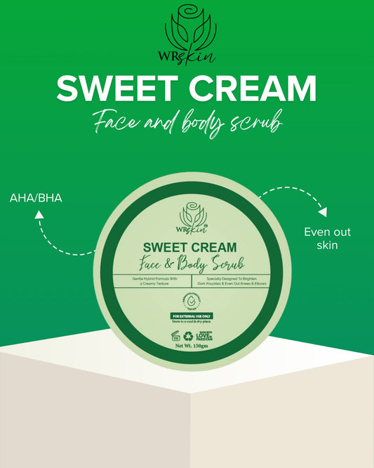 Sweet Cream Face & Body Scrub Gentle Exfoliating Cream for Smooth, Radiant Skin