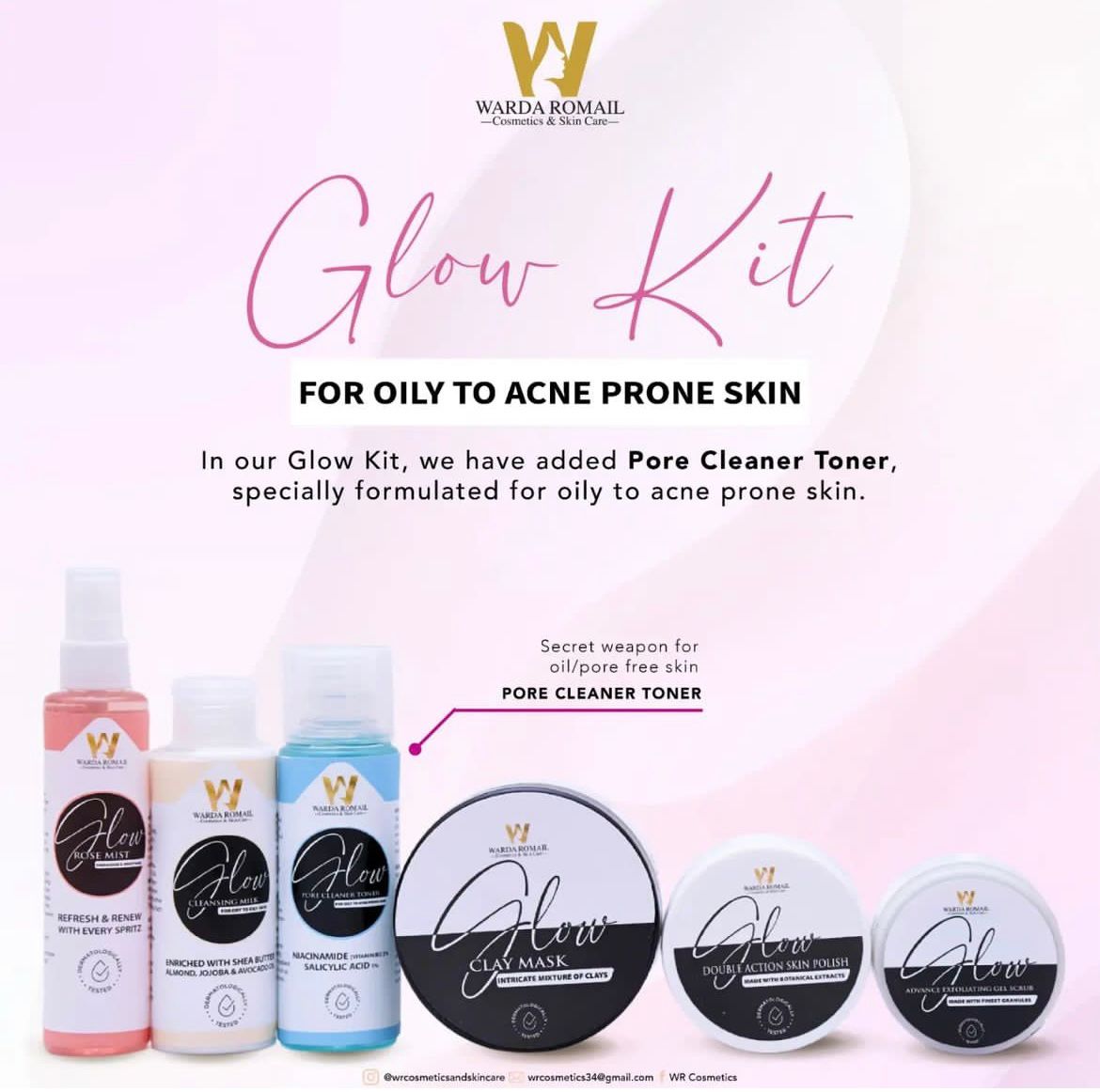 Glow Facial Kit for Oily to Acne-Prone Skin Deep Clean & Oil Control Care