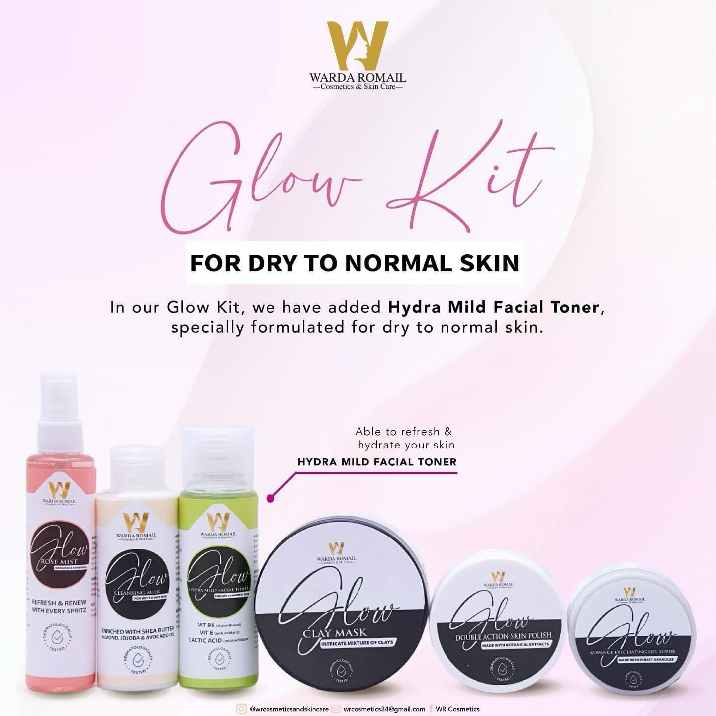 Glow Facial Kit for Dry to Normal Skin Complete Hydration & Radiance Care