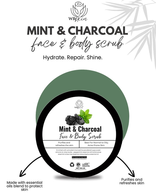Mint & Charcoal Face & Body Scrub