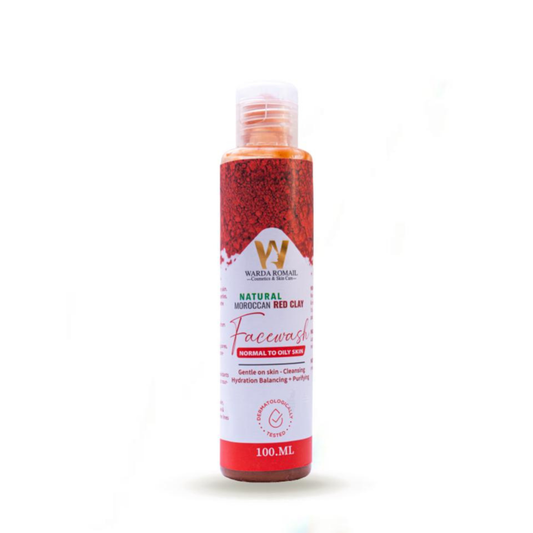 Natural Moroccan Red Clay Facewash – Deep Cleansing & Oil Control for Normal to Oily Skin (100ml)
