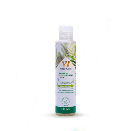 Natural Tea Tree Anti-Acne Facewash – Deep Cleansing for Acne-Prone & Severe Skin with Multi Vitamin Beads (100ml)